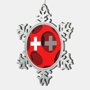 Die Schweiz #1 Schneeflocken Zinn-Ornament