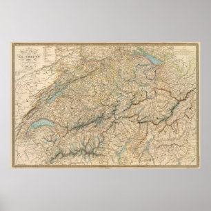 Die Schweiz-Atlas-Karte 2 Poster