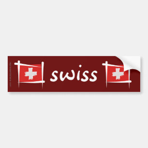 Die Schweiz-Bürsten-Flagge Autoaufkleber
