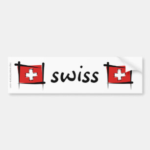 Die Schweiz-Bürsten-Flagge Autoaufkleber