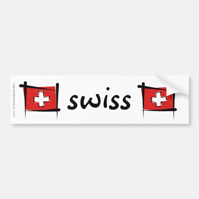 Die Schweiz-Bürsten-Flagge Autoaufkleber (Vorne)