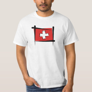 Die Schweiz-Bürsten-Flagge T-Shirt