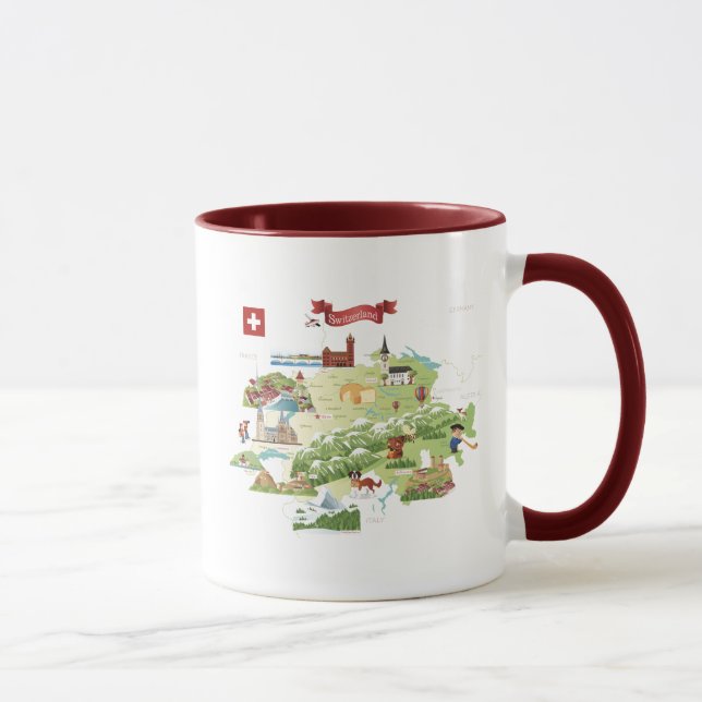 Die Schweiz-Cartoon-Karte Tasse (Rechts)