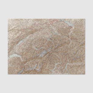 Die Schweiz, die Schweiz-Atlas-Karte Seidenpapier