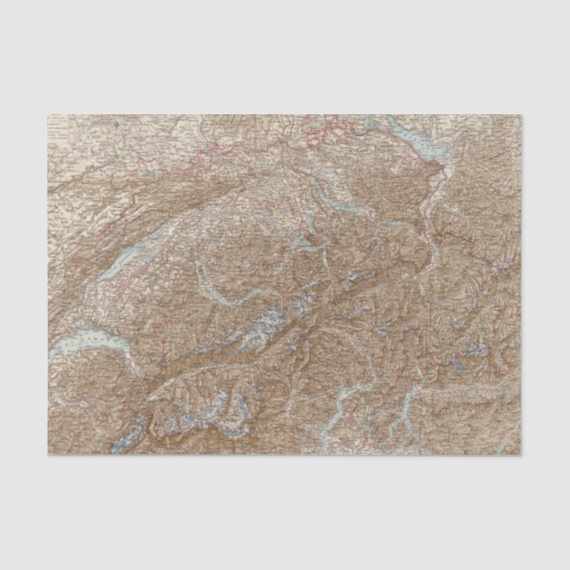 Die Schweiz, die Schweiz-Atlas-Karte Seidenpapier (Vorderseite)