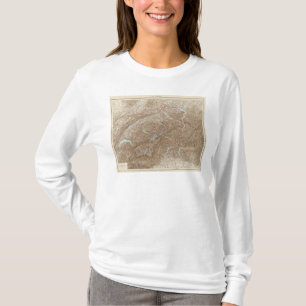Die Schweiz, die Schweiz-Atlas-Karte T-Shirt