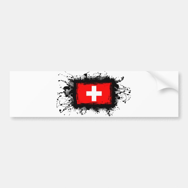 Die Schweiz-Flagge Autoaufkleber (Vorne)