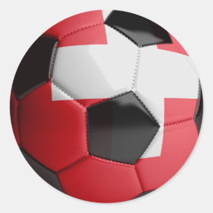 Die Schweiz-Flagge Fußball Runder Aufkleber