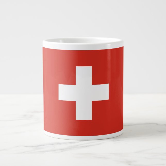 Die Schweiz-Flagge Jumbo-Tasse (Vorderseite)