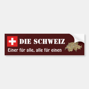 Die Schweiz-Flagge + Karten-Autoaufkleber Autoaufkleber