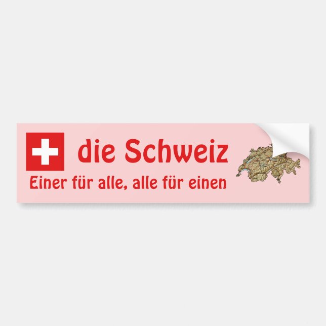 Die Schweiz-Flagge + Karten-Autoaufkleber Autoaufkleber (Vorne)