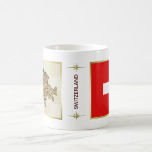 Die Schweiz-Flagge + Karten-Tasse Kaffeetasse