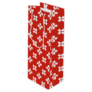 Die Schweiz-Flagge mit Herzmuster Geschenktüte Für Weinflaschen