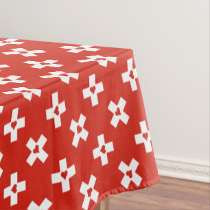 Die Schweiz-Flagge mit Herzmuster Tischdecke