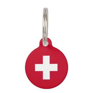 Die Schweiz-Flagge Tiernamensmarke
