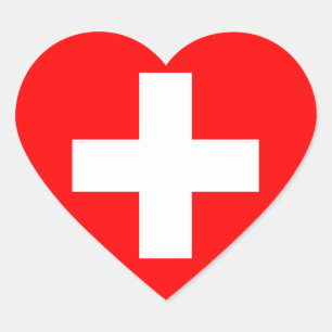 Die Schweiz-Flaggen-Herz-Aufkleber Herz-Aufkleber