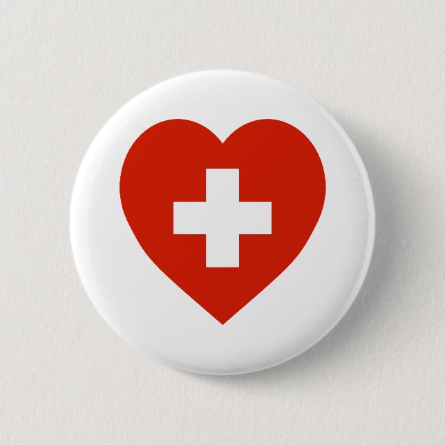 Die Schweiz-Flaggen-Herz Button (Vorderseite)