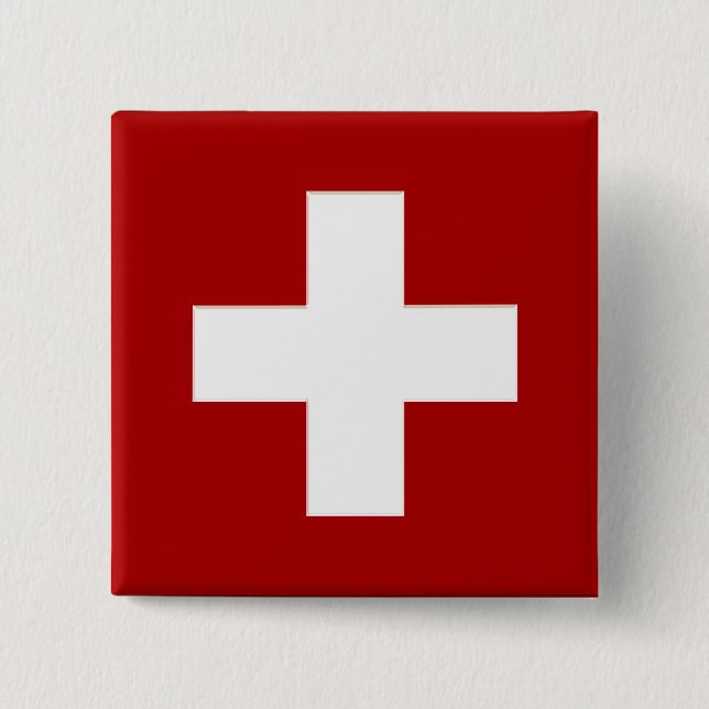 Die Schweiz-Flaggen-Knopf Button (Vorderseite)