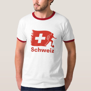 Die Schweiz-Fußball-Flagge T-Shirt