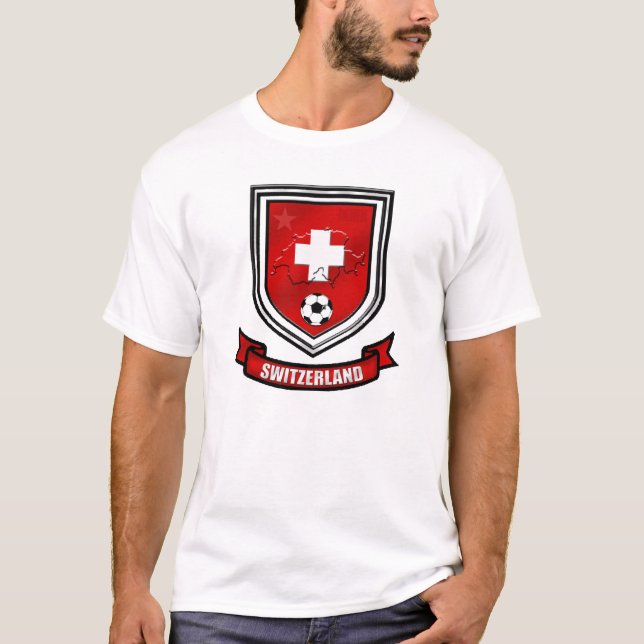 Die Schweiz-Fußballschild Schweizer T-Shirt (Vorderseite)