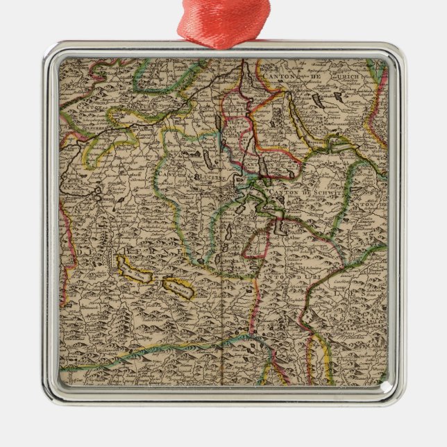 Die Schweiz gravierte Karte Ornament Aus Metall (Vorne)