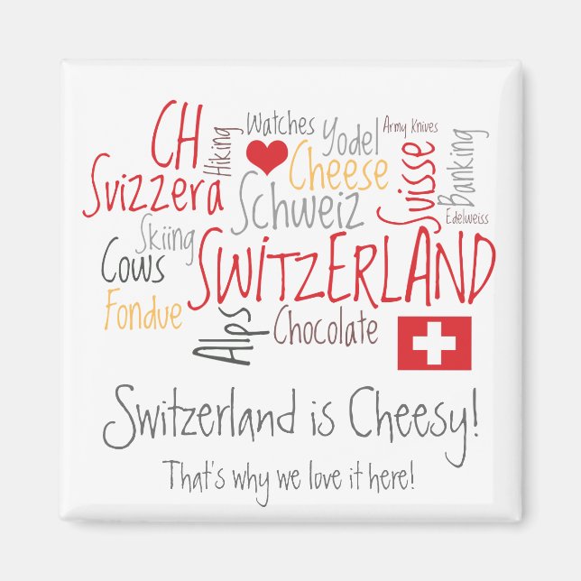 Die Schweiz ist Cheesy: Für Fondue Lovers! Magnet (Vorne)