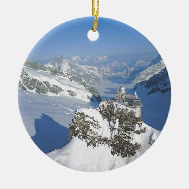Die Schweiz, Jungfraujoch, Spitze von Europa Keramikornament (Vorne)