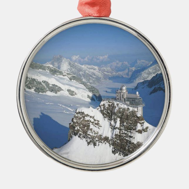 Die Schweiz, Jungfraujoch, Spitze von Europa Ornament Aus Metall (Vorne)