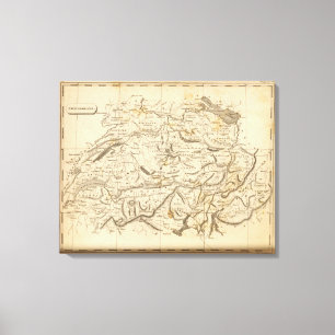 Die Schweiz-Karte durch Arrowsmith Leinwanddruck