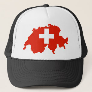 die Schweiz-Landesflaggekarten-Schweizersymbol Truckerkappe