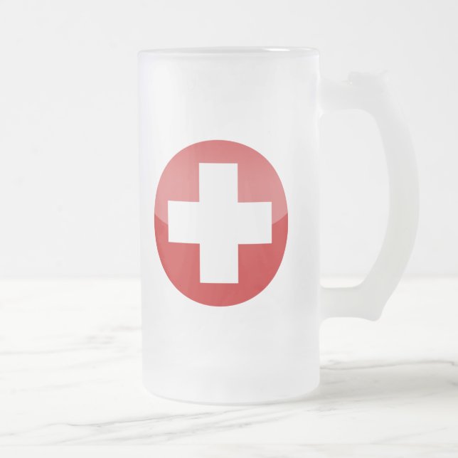 die Schweiz Mattglas Bierglas (Rechts)