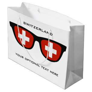 Die Schweiz schattiert kundenspezifische Text- u. Große Geschenktüte