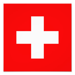 Die Schweiz - Schweizer Flagge Fotodruck