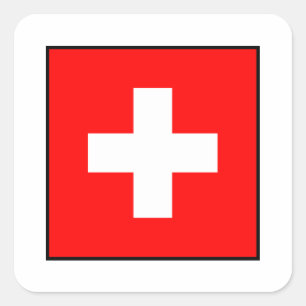 Die Schweiz - Schweizer Flagge Quadratischer Aufkleber