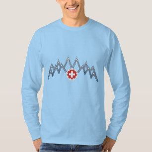Die Schweizer Alpen-langes Hülsen-Shirt der Männ T-Shirt