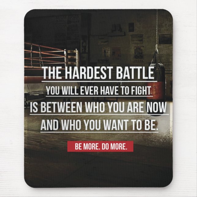 Die schwerste Schlacht - Motivierend Training Mousepad (Vorne)