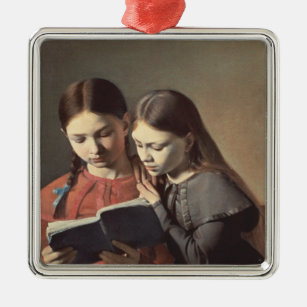 Die Schwestern Signe und Henriette des Künstlers Silbernes Ornament