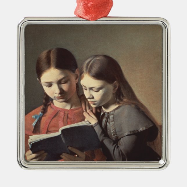 Die Schwestern Signe und Henriette des Künstlers Silbernes Ornament (Vorne)