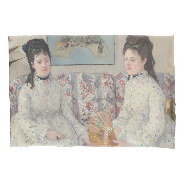Die Schwestern (von Berthe Morisot) Kissenbezug (Vorderseite-Links)