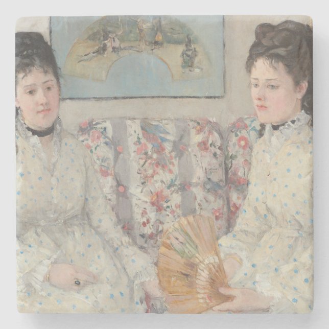Die Schwestern (von Berthe Morisot) Steinuntersetzer (Vorderseite)