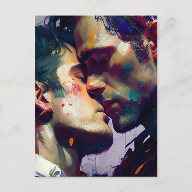 Die Schwulenliebhaber Kiss Postkarte (Vorderseite)