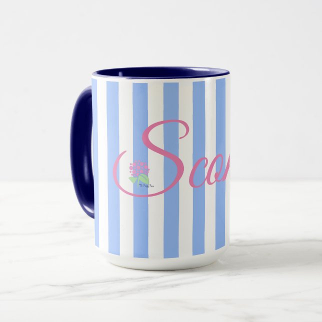 Die Sconset Blue Stripe-Tasse Tasse (Vorderseite Links)