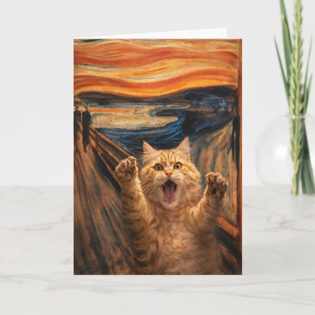 Die Scream-Katze-Parodie-Kunst Karte (Vorderseite)