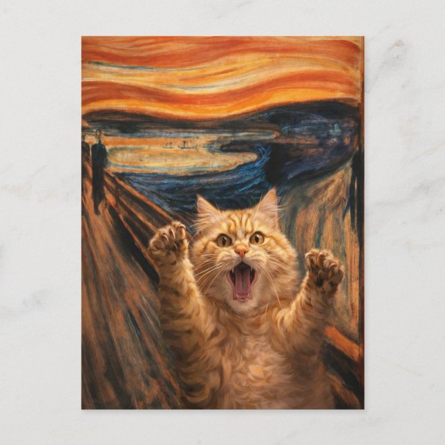 Die Scream-Katze-Parodie-Kunst Postkarte (Vorderseite)