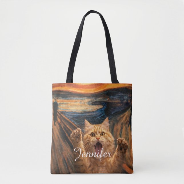 Die Scream-Katze-Parodie-Kunst Tasche (Vorderseite)