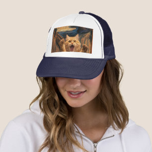 Die Scream-Katze-Parodie-Kunst Truckerkappe