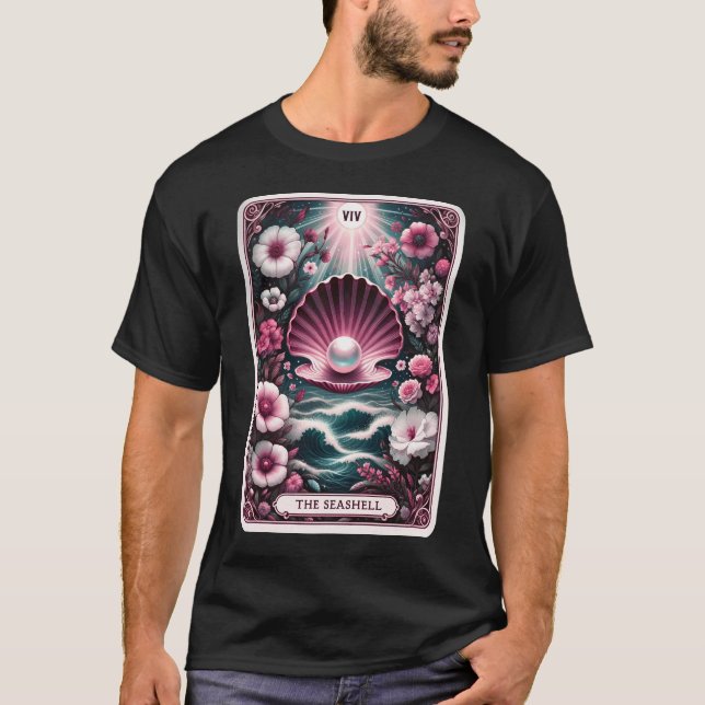 Die Seashell Tarot Card Summer Beach Ästhetik T-Shirt (Vorderseite)