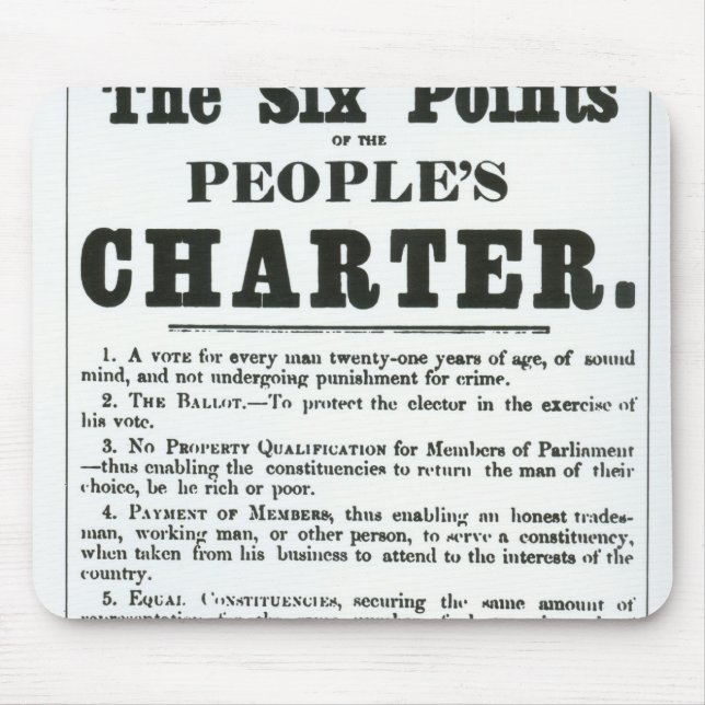 Die sechs Punkte der Charter der Leute Mousepad (Vorne)