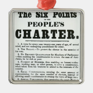 Die sechs Punkte der Charter der Leute Ornament Aus Metall