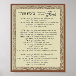 Die Segnungen der Thora Hebräisch und Englisch auf Poster